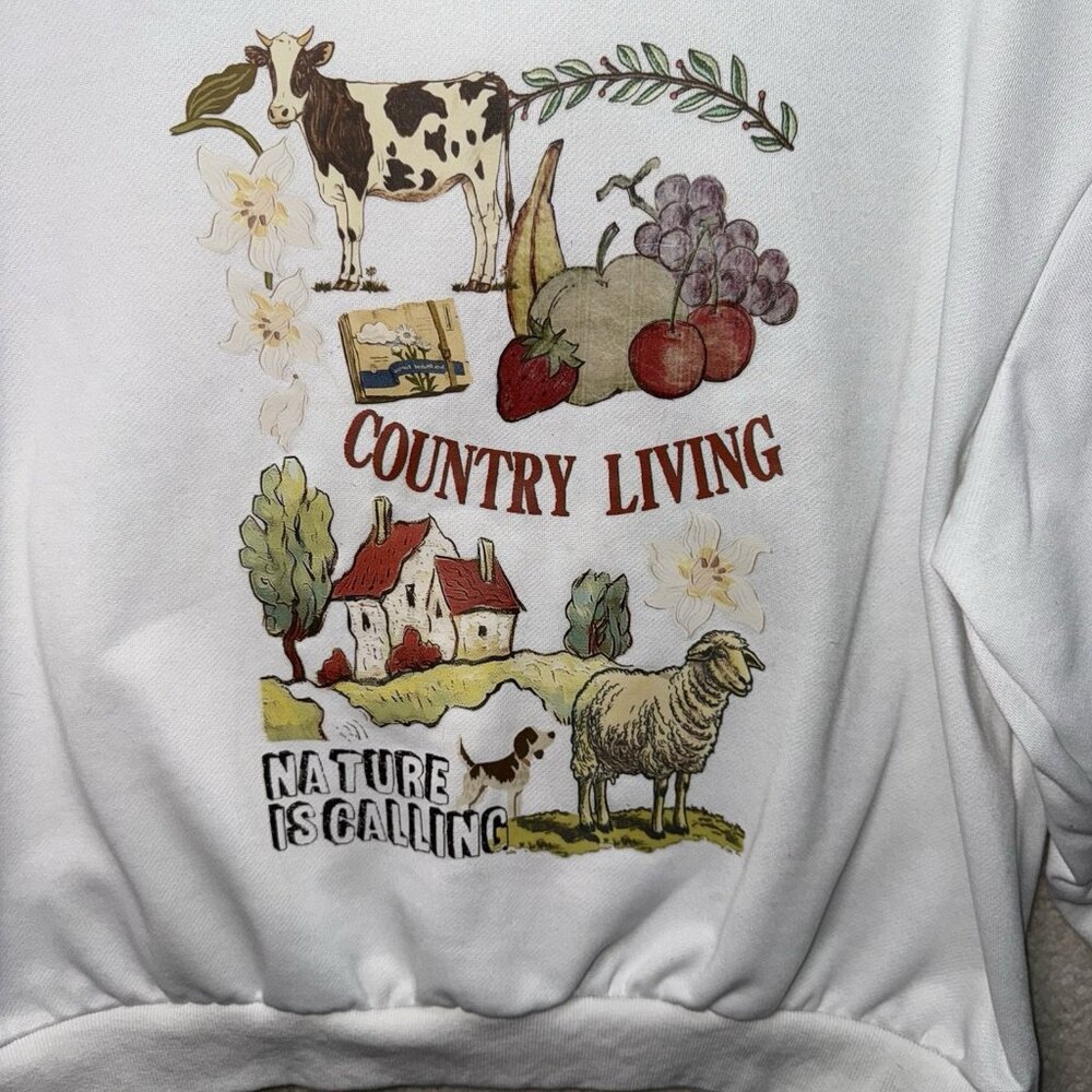 Cider Terry Country Living Graphic Hoodies Women's Size 1 XL Nature is Better